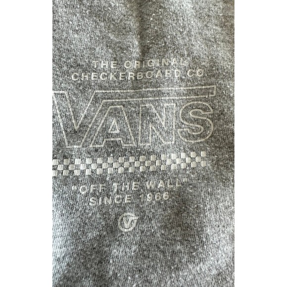 VANS Shirt Gray Long Sleeve Graphic Back Lightweight Crew Tee Skater - Picture 2 of 9